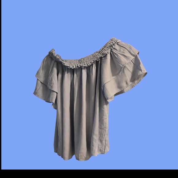 Tops - Elegant Denim Off-Shoulder Women's Top Size 3XL